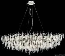 Люстра подвесная Daniela WE182.19.223 Wertmark прозрачная на 19 ламп, основание матовое никель в стиле флористика современный ветви Люстра подвесная Daniela WE182.19.223 Wertmark прозрачная на 19 ламп, основание матовое никель в стиле флористика современный ветви